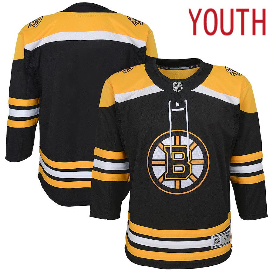 Youth Boston Bruins Black Home Blank Premier NHL Jersey->youth nhl jersey->Youth Jersey